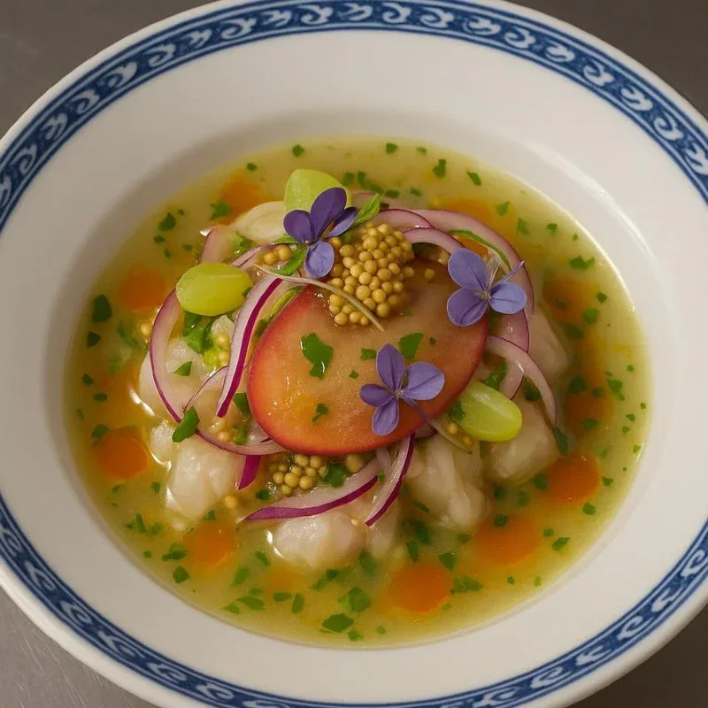 Foto do ceviche do CAB no cardapio oficial do Cabernet